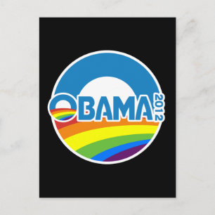 Carte Postale Obama Gay pride Rainbow 2012