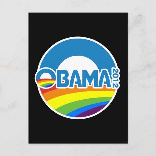 Carte Postale Obama Gay pride Rainbow 2012 (Devant)