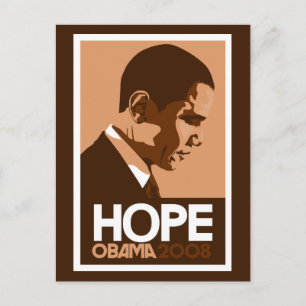 Carte Postale Obama - Hope Dark Brown Postcard