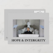 CARTE POSTALE OBAMA HOPE & INTERGRITY (Devant / Derrière)