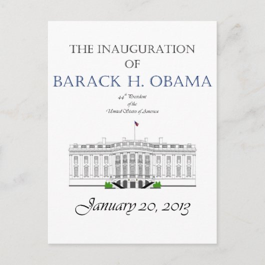 Carte Postale Obama Inauguration 2013 (Devant)