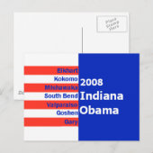 Carte postale Obama INDIANA (Devant / Derrière)