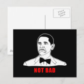 Carte Postale Obama n'est pas un mauvais mème de rage face comic (Devant / Derrière)