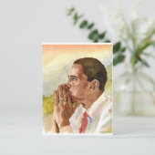 Carte Postale Obama pensif (Debout devant)