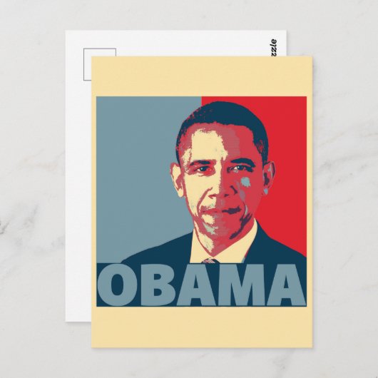 CARTE POSTALE OBAMA POP ART (Devant / Derrière)