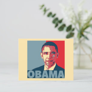 CARTE POSTALE OBAMA POP ART