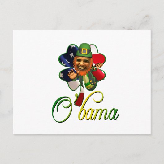 Carte Postale Obama Saint Patrick's Day Spirit (Devant)