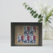 Carte Postale Obama signe dans une fenêtre fermée (Debout devant)