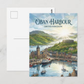Carte Postale Oban, Écosse Royaume-Uni (Devant / Derrière)