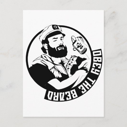 Carte Postale Obéissez à la barbe (Devant)