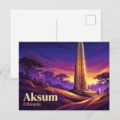 Carte Postale Obélisque d'Axoum Ethiopie (Devant / Derrière)