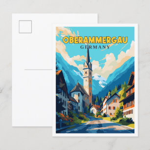Carte Postale Oberammergau Allemagne illustration de voyage vint