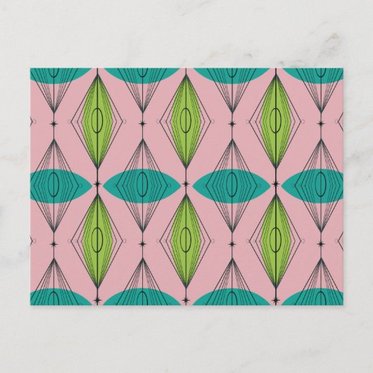 Carte postale Obésité rose atomique et Starbursts (Devant)