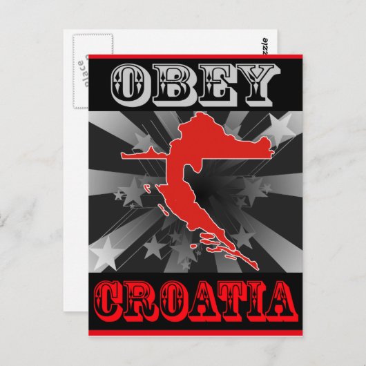 Carte Postale Obey Croatie (Devant / Derrière)