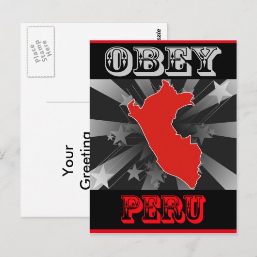Carte Postale Obey Pérou (Devant / Derrière)
