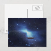 Carte Postale Objet volant UFO dans l'espace (Devant / Derrière)