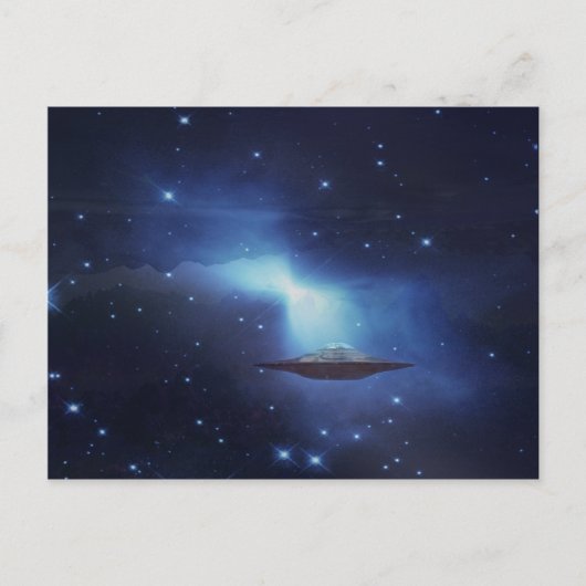 Carte Postale Objet volant UFO dans l'espace (Devant)