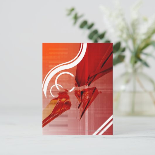 Carte Postale Objets rouges avec lignes blanches (Debout devant)