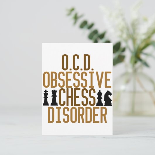 Carte Postale Obsédé d'échecs (Debout devant)