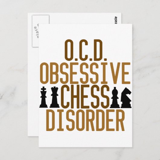 Carte Postale Obsédé d'échecs (Devant / Derrière)