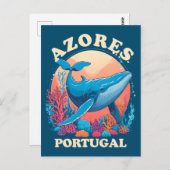 Carte Postale Observation des baleines bleues aux Açores (Devant / Derrière)