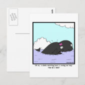Carte Postale Observation des baleines : Cartoon de baleines (Devant / Derrière)