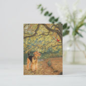 Carte Postale Observation des oiseaux d'Airedale Terrier (Debout devant)