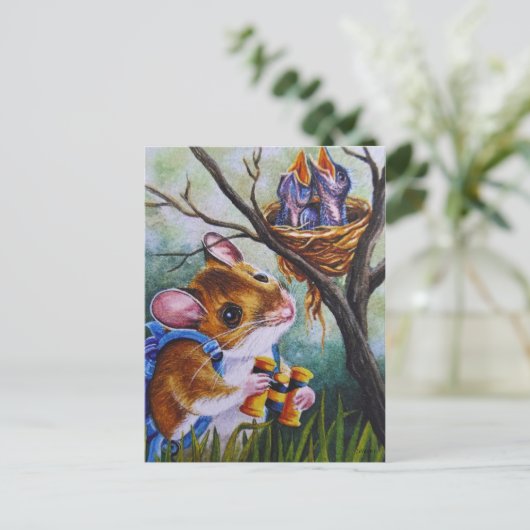 Carte Postale Observation d'oiseaux La Souris Trouve Nest Waterc (Debout devant)