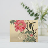 Carte Postale Observation d'un papillon par un oiseau (Debout devant)