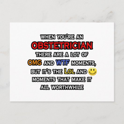Carte Postale Obstetrician ... OMG WTF (Devant)