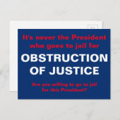 Carte Postale Obstruction à la justice Heure de la prison de la  (Devant / Derrière)