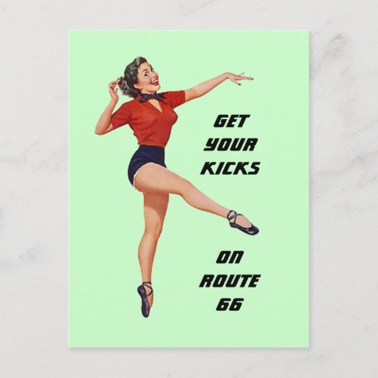 Carte Postale Obtenez Vos Kicks Sur La Route 66 - (Devant)
