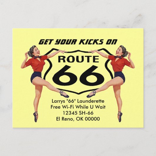 Carte Postale Obtenez Vos Kicks Sur La Route 66 PC (Devant)