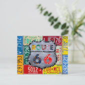 Carte Postale Obtenez Vos Pieds Sur La Route 66 License Plate Ar (Debout devant)