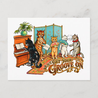 Carte Postale Obtenez Votre Rythme Sur Chats Musicaux Vintage
