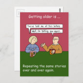 Carte Postale Obtenir l'âge répète les mêmes histoires (Devant / Derrière)