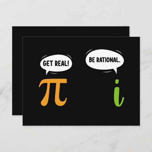 Carte Postale Obtenir Réel Être Rationnel Funky Math Pi Geek Jou (Devant / Derrière)