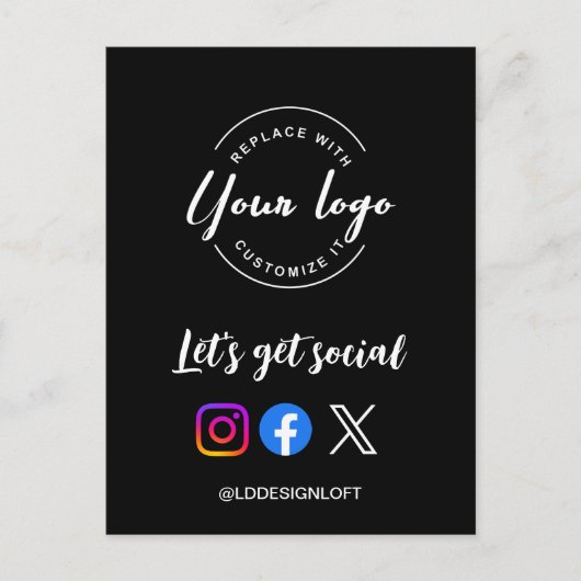 Carte Postale Obtenons social code QR site web promotionnel (Devant)