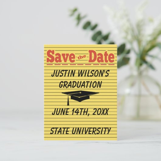 Carte Postale Obtient Le Cap De Graduation Mémo Enregistrer La C (Debout devant)