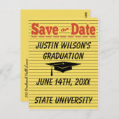 Carte Postale Obtient Le Cap De Graduation Mémo Enregistrer La C (Devant / Derrière)