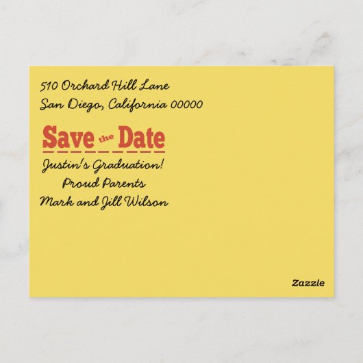 Carte Postale Obtient Le Cap De Graduation Mémo Enregistrer La C (Dos)