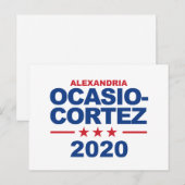 Carte Postale Ocasio-Cortez 2020 (Devant / Derrière)