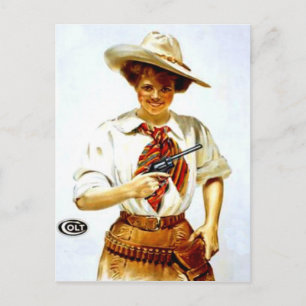 Carte postale occidentale "Colt Cowgirl"