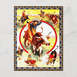 Carte postale occidentale "Vintage Cowgirl"