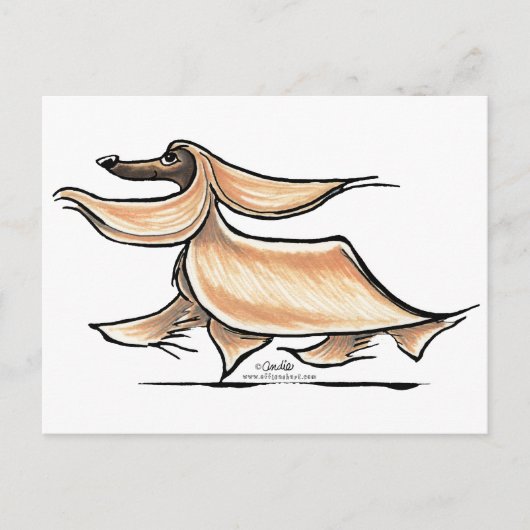 Carte Postale Occupé Afghan Hound (Devant)