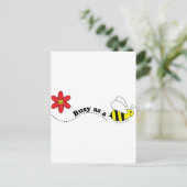 Carte Postale Occupé comme une abeille Happy Bees and Flowers Ca (Debout devant)