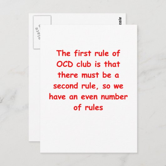 Carte Postale ocd (Devant / Derrière)