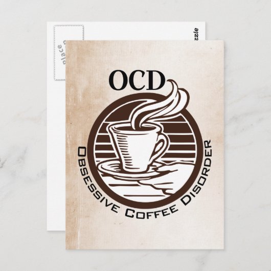 Carte Postale OCD : Disorders obsessifs de café (Devant / Derrière)