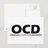 Carte Postale OCD - Trouble de la cockatile obsessionnel (Devant / Derrière)