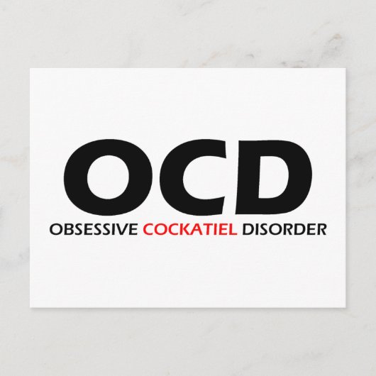 Carte Postale OCD - Trouble de la cockatile obsessionnel (Devant)